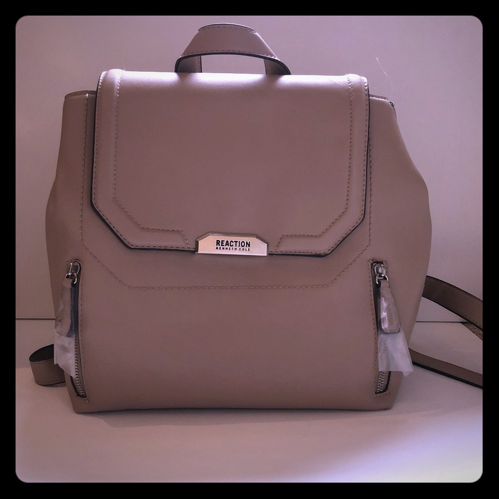 Vegan Beige Kenneth Cole Backpack Purse New W/Tags
